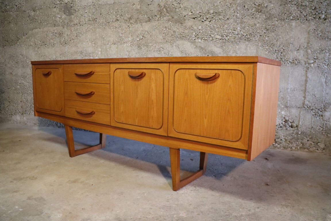 Enfilade scandinave en bois blond 1960