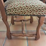 Six French Os De Mouton Style Dining Chairs in Carved Wood