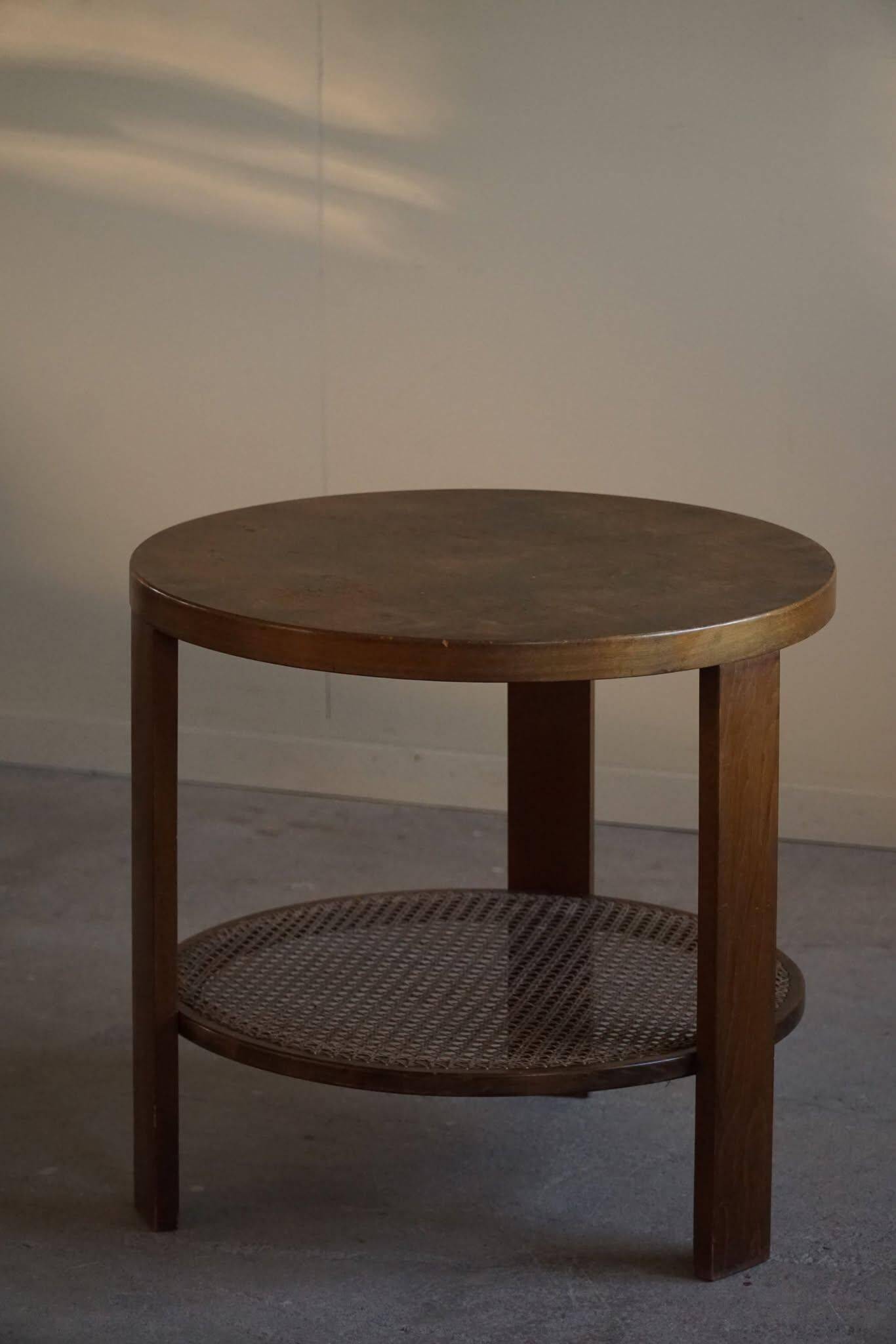 Modern Danish, Lacquered Beech Side Table, Fritz Hansen, "Model 1535", 1940s