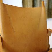 Safari chair in leather by Wilhelm Kienzle for Wohnbedarf, Switzerland 1950