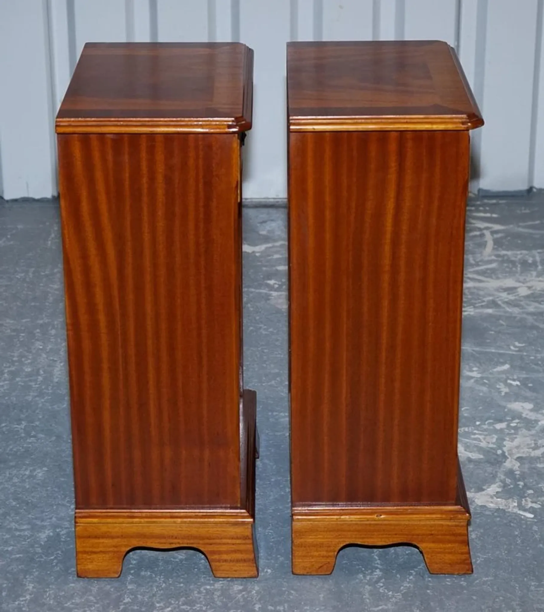 Vintage Georgian Style Walnut Bedside Tables, Set of 2