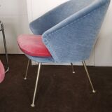 Egg curved armchairs from the 50s and 60s restored Italian design
