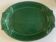 XXXL oval earthenware centerpiece dish with pearl decor, green covered, 1960s