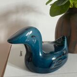 Decorative ceramic duck painted and signed, vintage