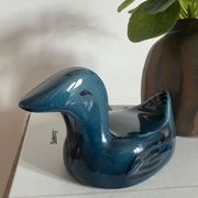 Decorative ceramic duck painted and signed, vintage