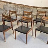 6 Scandinavian style teak chairs 1960