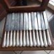 12 large silver-plated metal knives by Christofle 1860 monogrammed Palace Arcachon
