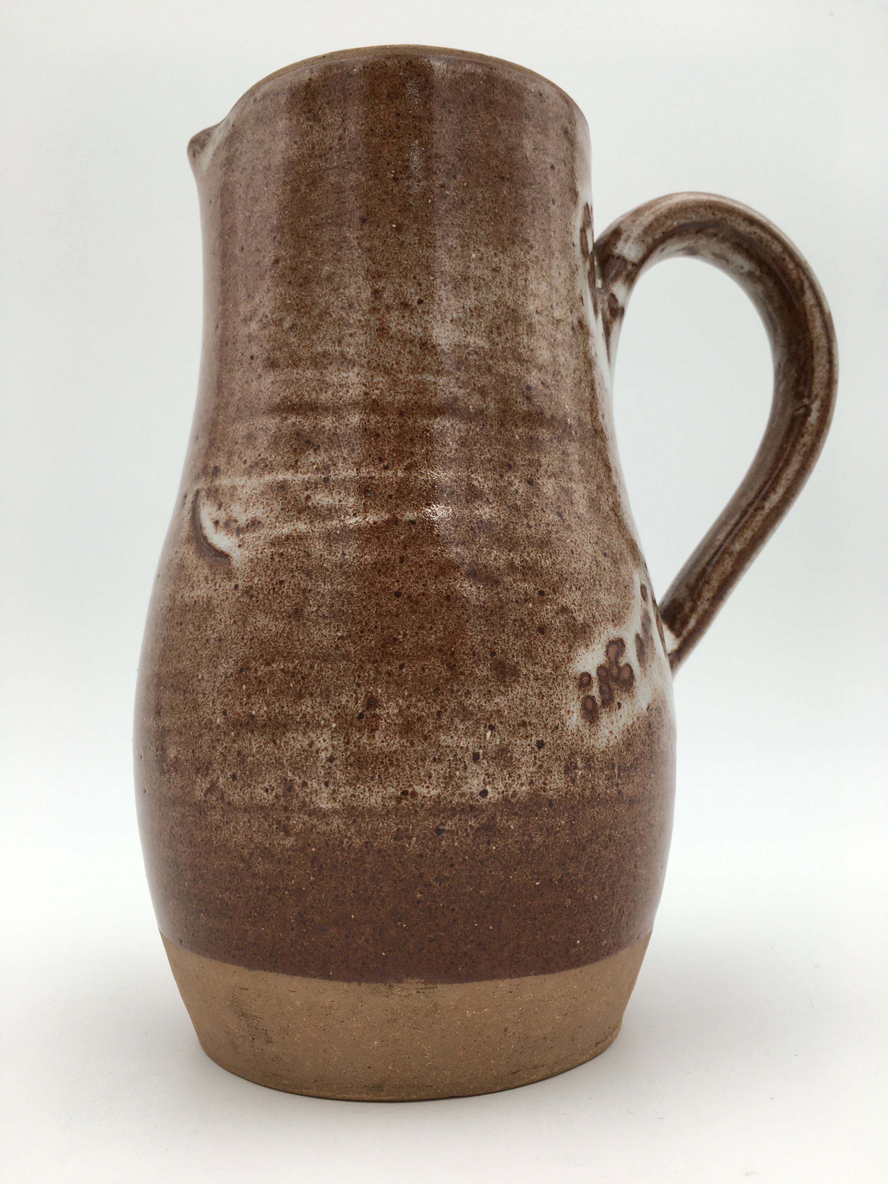 Enameled stoneware pitcher signed Roger Jacques, Stoneware from Puisaye, Nièvre - 1960s
