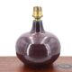 Purple ceramic lamp, silk lampshade, 70s