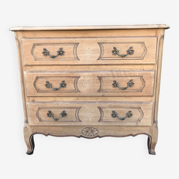 Louis XV style 3-drawer chest of drawers in oak