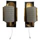 Mid-century pair of wall sconces in textured glass and brass, 1950s, Germany.
