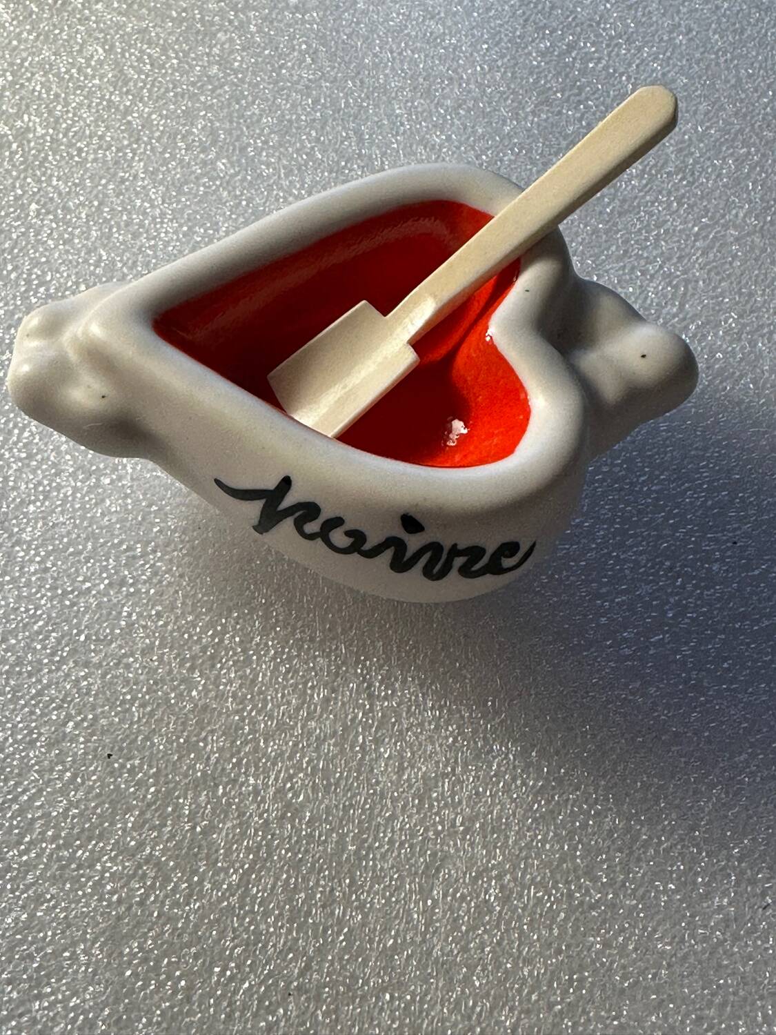 Salière poivrière vintage années 50 - céramique- formes cœurs