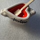 Salière poivrière vintage années 50 - céramique- formes cœurs