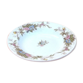 Old hollow dish Polychrome earthenware Floral decoration Diameter: 255mm