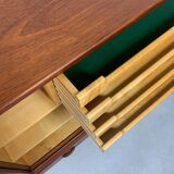 Danish midcentury teak credenza highboard by Ejvind A Johansson