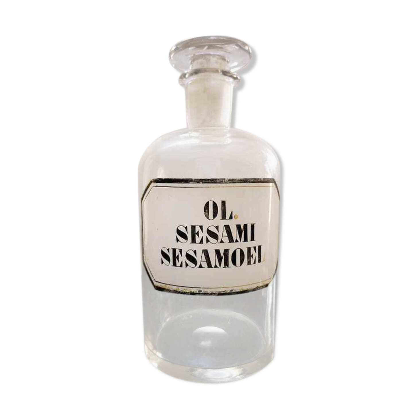 Old pharmacy/apothecary bottle ol sesami sesamoel 1900