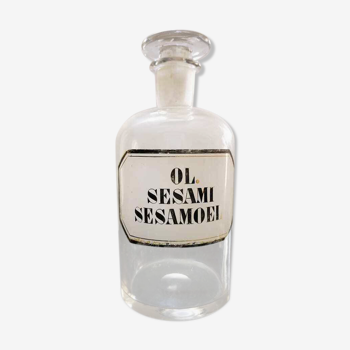 Old pharmacy bottle/apothecary ol sesami sesamoel 1900