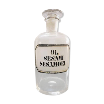 Old pharmacy/apothecary bottle ol sesami sesamoel 1900