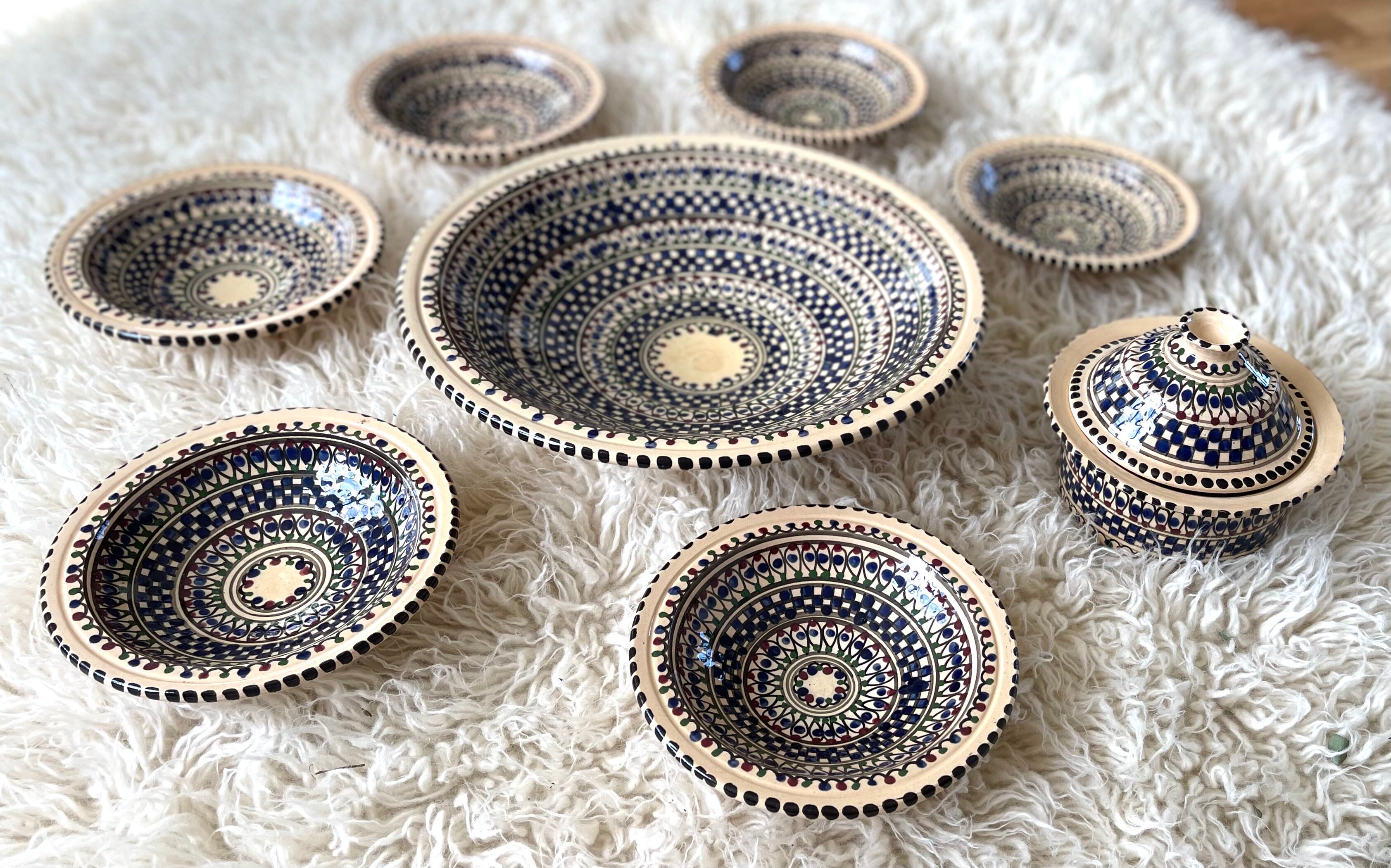 Artisanal Moroccan Dish Service 8 pieces