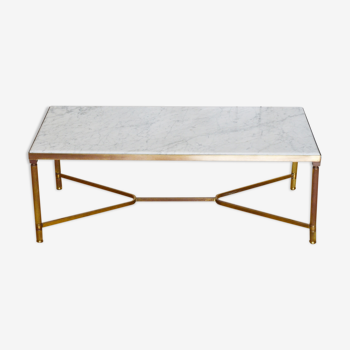 Table basse marbre laiton années 60 style néoclassique