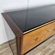 Art Decò Sideboard in Mahogany and Maple with Black Glass and Brass Finishi
