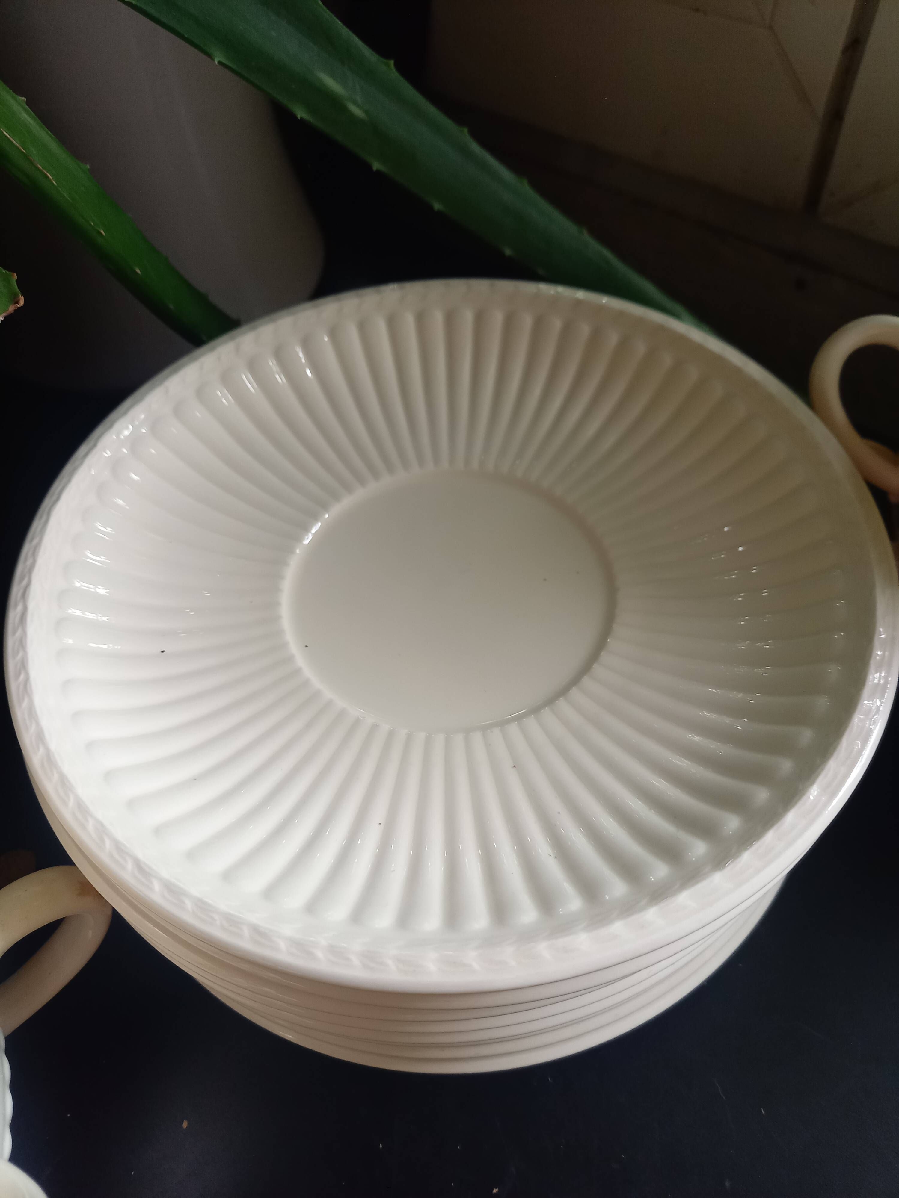 Set of 8 vintage Wedgwood cups with handles and 8 saucers