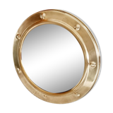 Brass witch's eye porthole mirror
