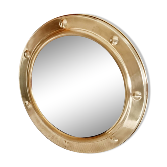 Miroir hublot œil de sorcière en laiton