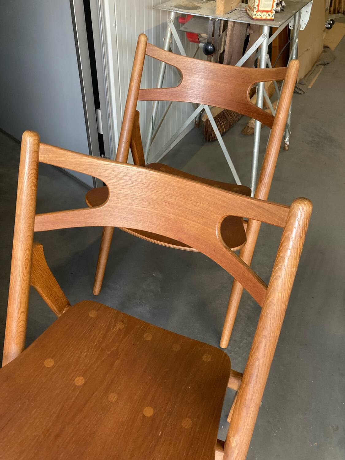 Chaises CH29 Sawbuck par Hans Wegner pour Carl Hansen & Son. Lot de 4