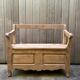 Farmhouse bench with chest in antique solid walnut