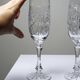 Set of 6 hand-cut Lorraine crystal champagne flutes