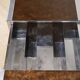 Vintage glass and aluminum bar coffee table, 1970