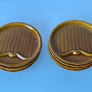Set of 8 flat asparagus plates in Gien porcelain