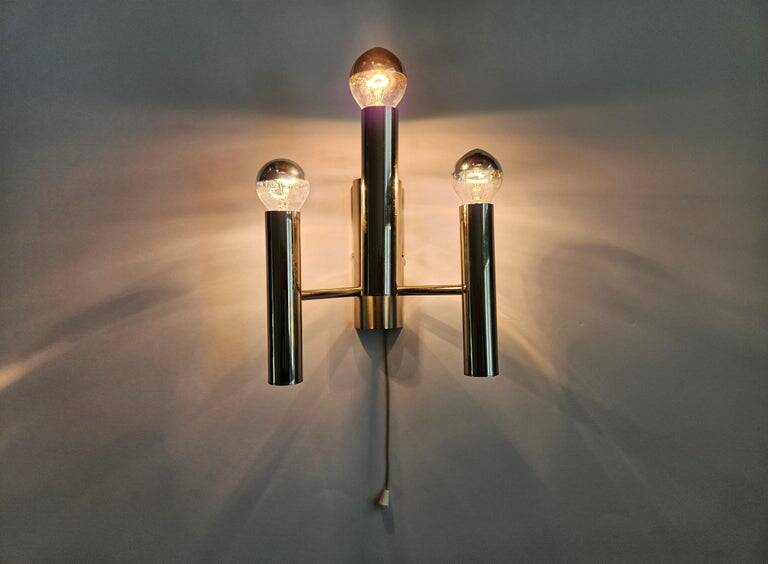 Set of Two Rare Midcentury Wall Lamp, Gaetano Sciolari, Italy, 1970s