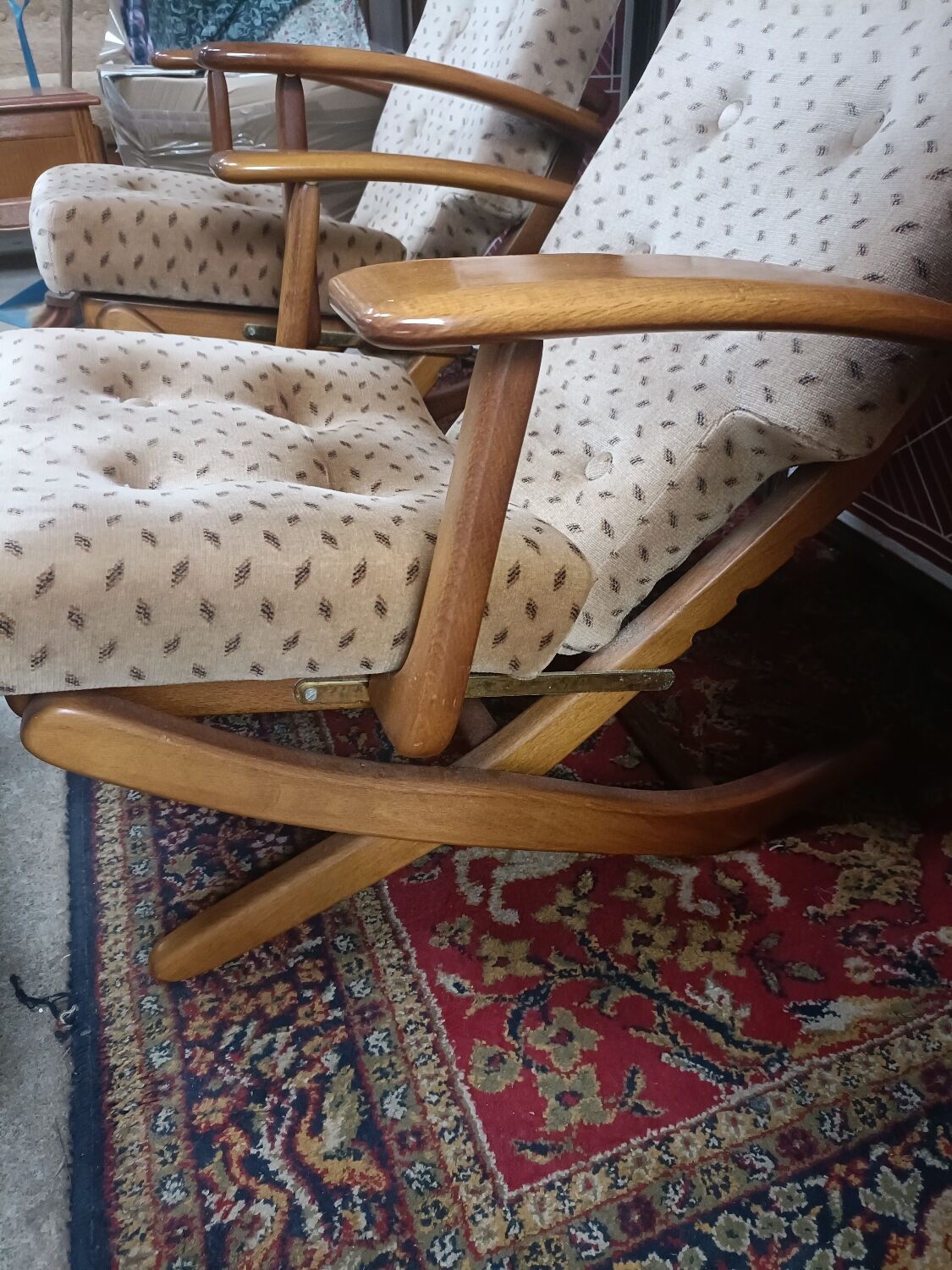 Pair of armchairs with ottomans, Polyconfort from Poly X, France