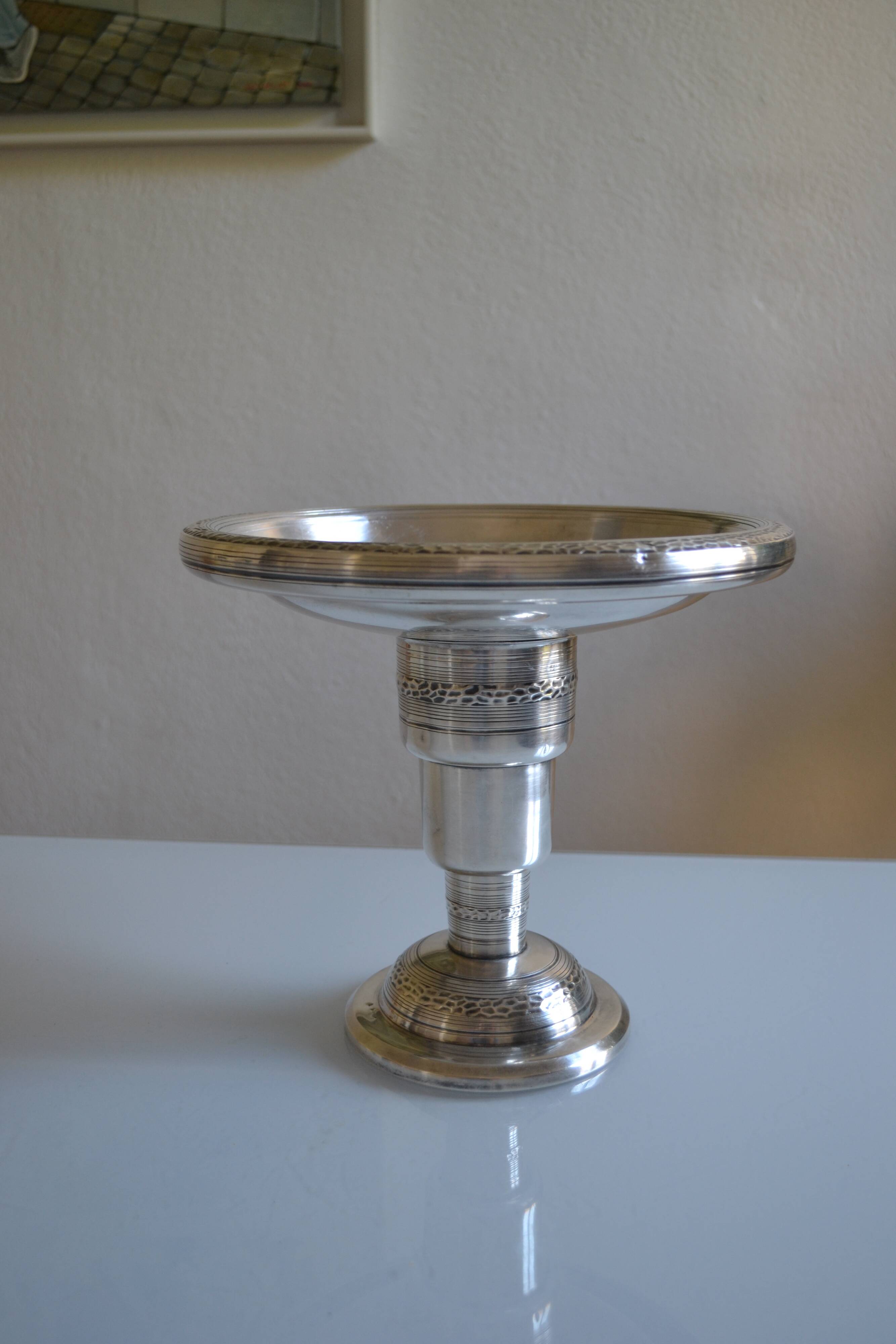 Art Deco silver-plated metal table centrepiece 1930
