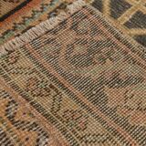 Salmon & Cream Turkish Vintage Runner Rug, 70x262Cm