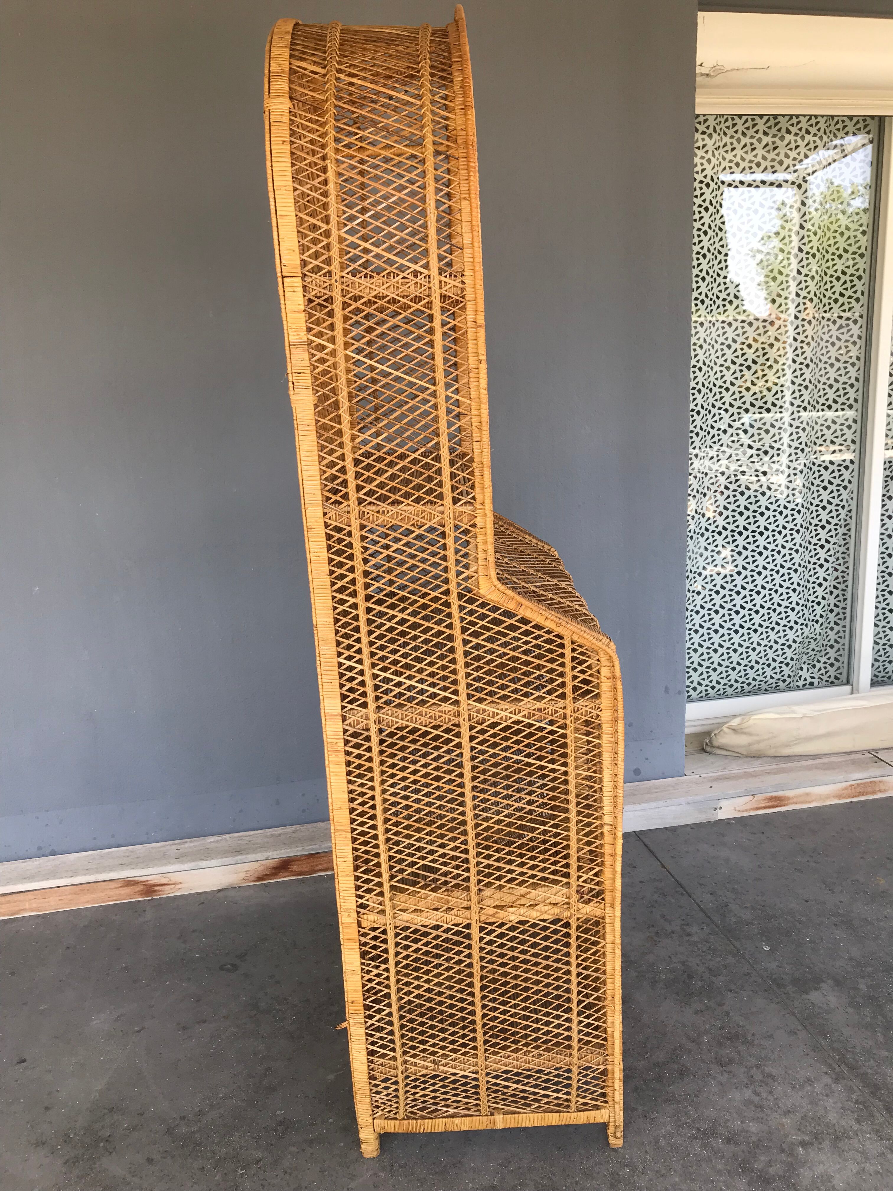 Vintage rattan bookcase