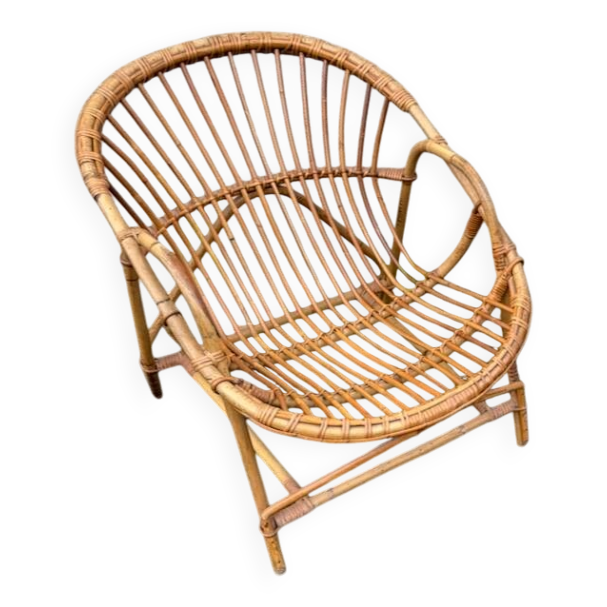 Fauteuil corbeille rotin