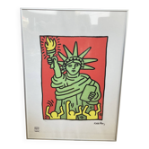 Keith Haring silkscreen "Statue of Liberty" numbered from the 86 years.