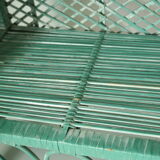 Vintage mint green wicker bookcase