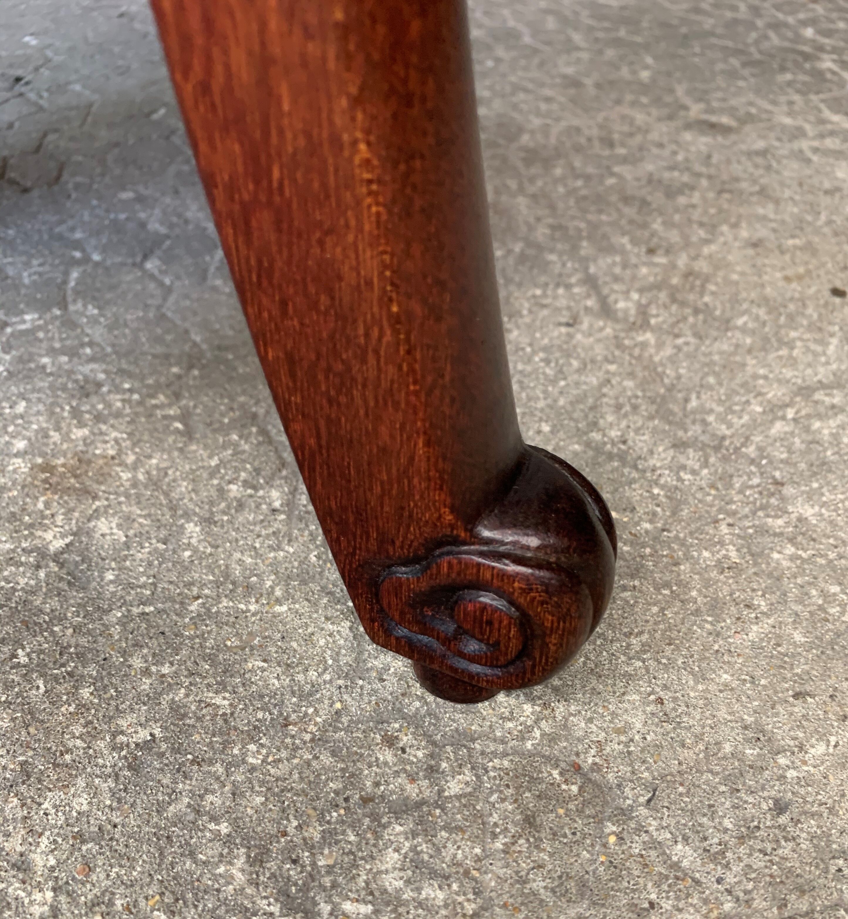 Chinese wood and marble side table