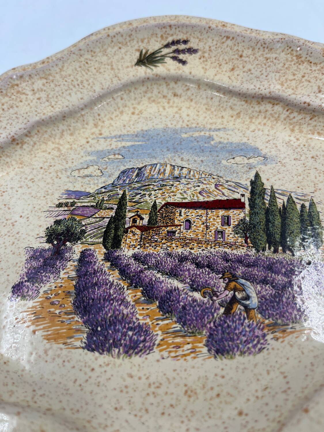 Plate, signed, Vallauris, handmade, French, decoration, lav.