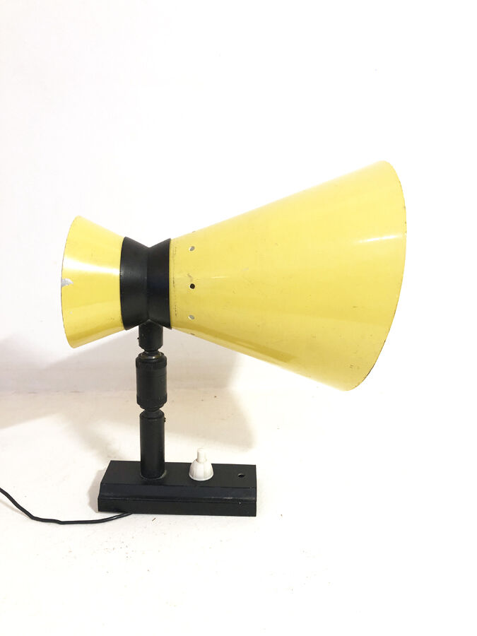 Vintage yellow diabolo wall lamp, 1960