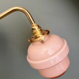 Vintage pink opaline globe wall light.