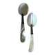 Tableware, two 20th century mother-of-pearl caviar spoons