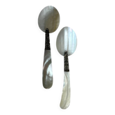 Tableware, two 20th century mother-of-pearl caviar spoons