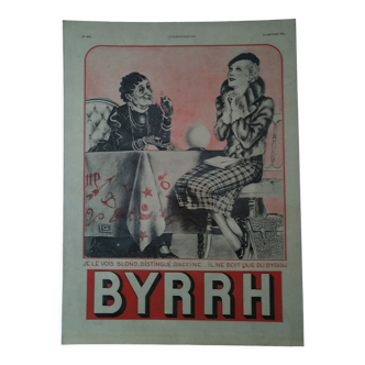 Publicité papier  issue revue Illustration 1934 apéritif Byrrh