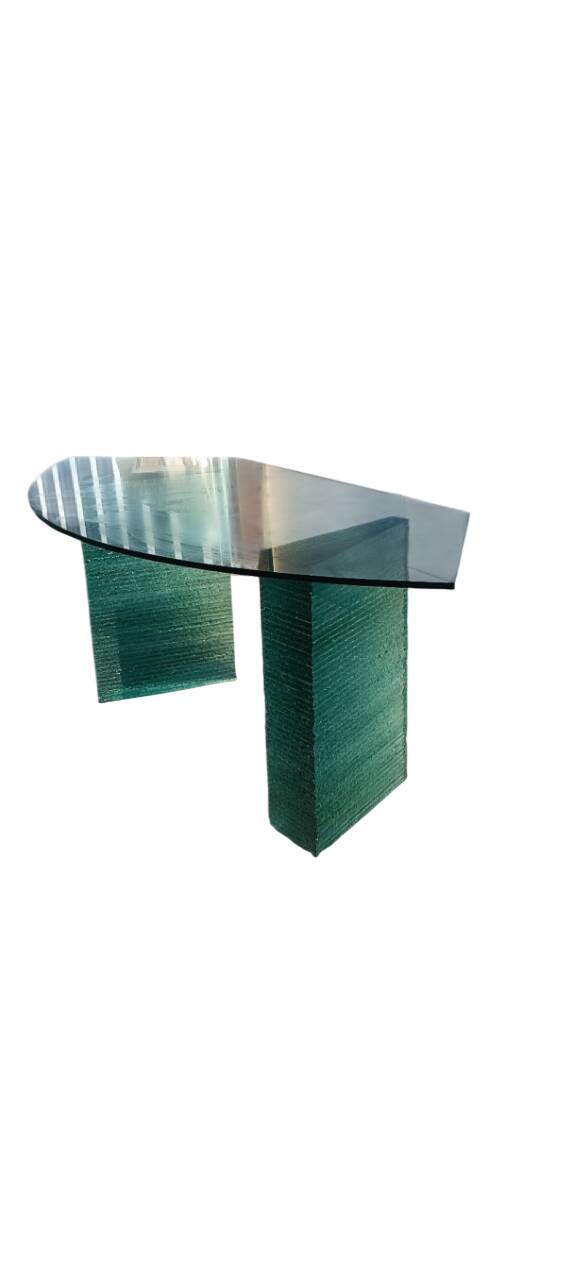 Solid glass desk from the 90s