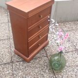 Weekly organizer in solid cherry, 5 drawers, classic Louis Philippe style